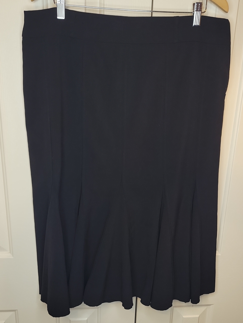 Kenar Black Midi Flared Panel Skirt